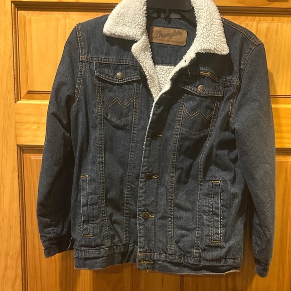 Wrangler Kid’s Dark Blue Sherpa-Lined Jacket - Picture 1 of 3
